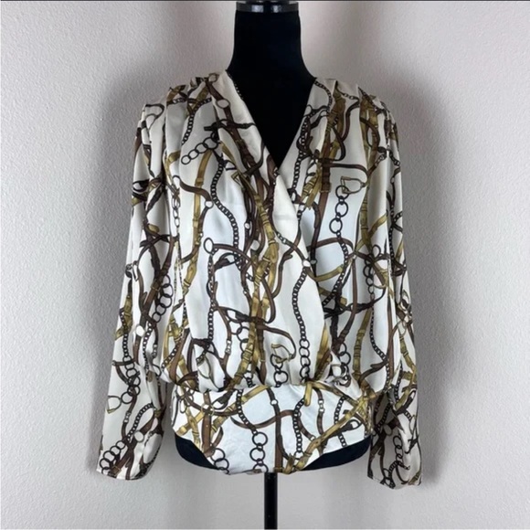 ZARA DRAPED LONG SLEEVE BODYSUIT M NWT - Picture 4 of 4